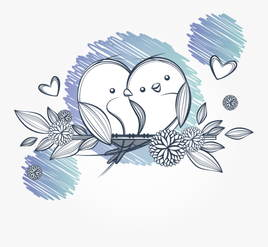 Transparent Bird Drawing Png - Sketch Love Birds Drawing, Png Download, Free Download