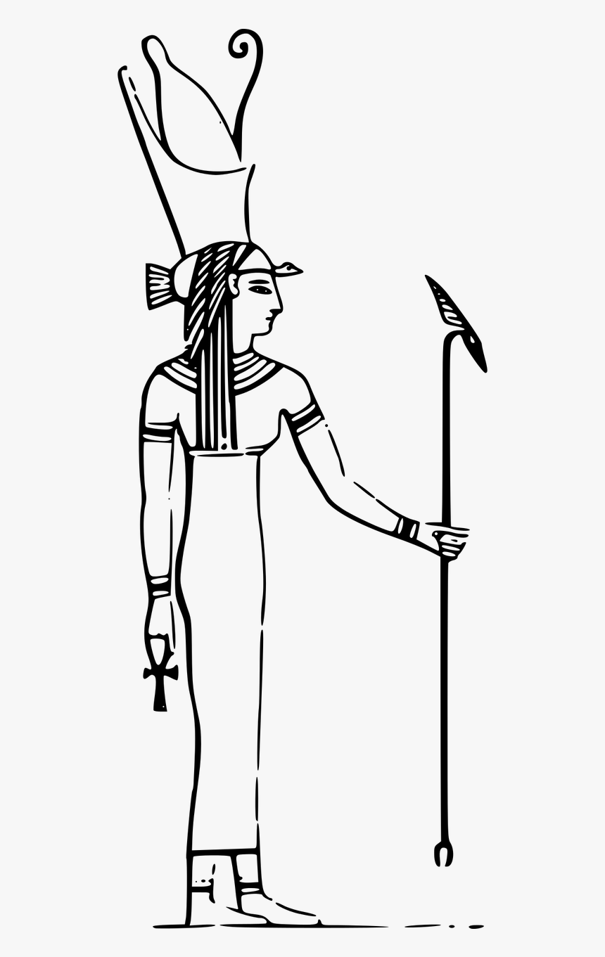 Egyptian God Isis Black And White Clipart, HD Png Download, Free Download