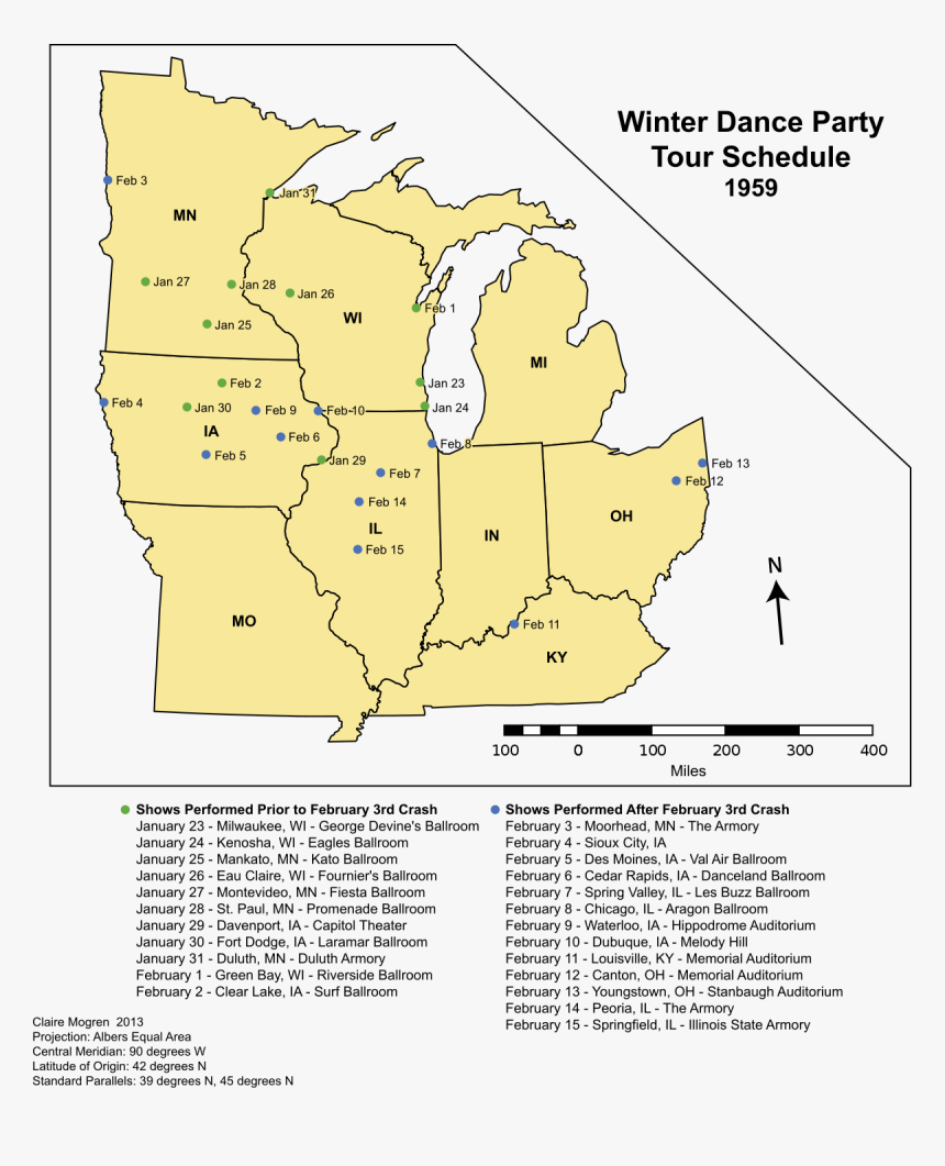 Buddy Holly Plane Crash Map, HD Png Download, Free Download