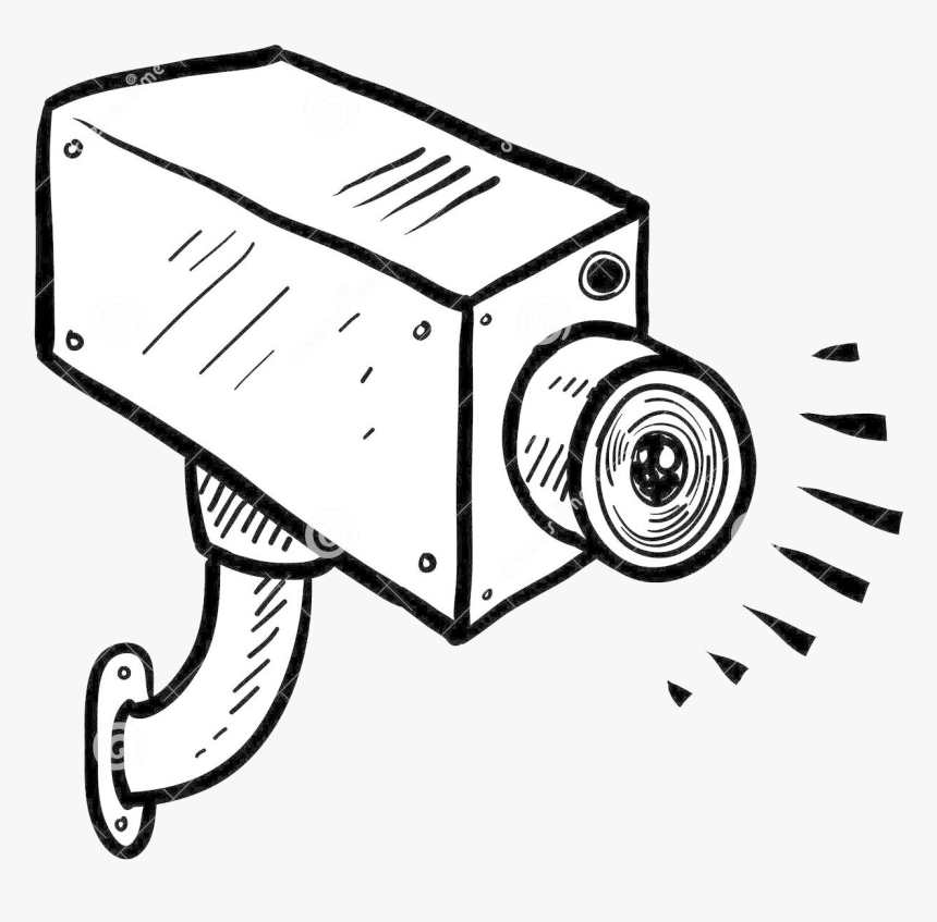 Cartoon Of Security Camera - Security Camera Drawing, HD Png Download, Free Download