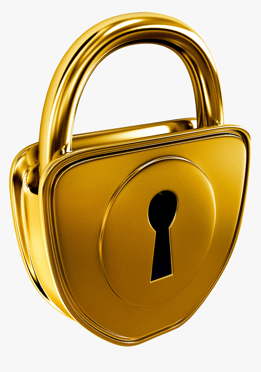 Lock Clipart Golden - Gold Lock Png, Transparent Png, Free Download