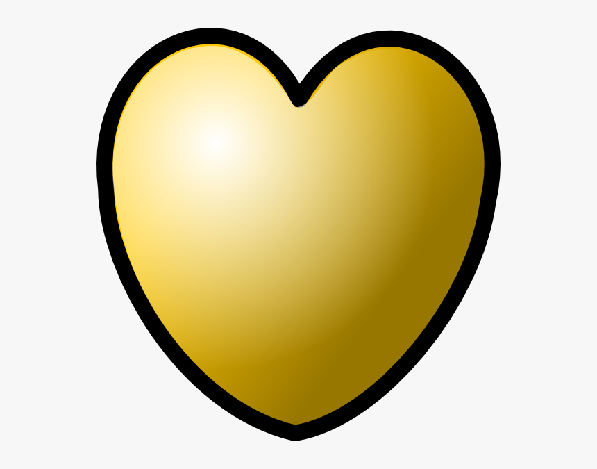 Heart Gold Theme Svg Clip Arts - Cartoon Of Gold Heart, HD Png Download, Free Download