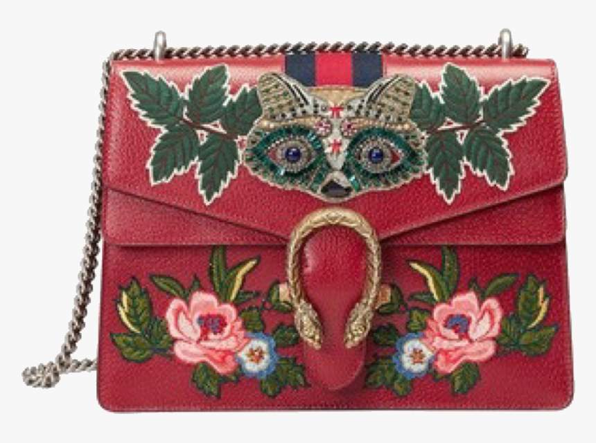 Moodboard Bag Gucci Flower Gold Red Png Sticker Freetoe - Gucci Dionysus Embroidered Red, Transparent Png, Free Download