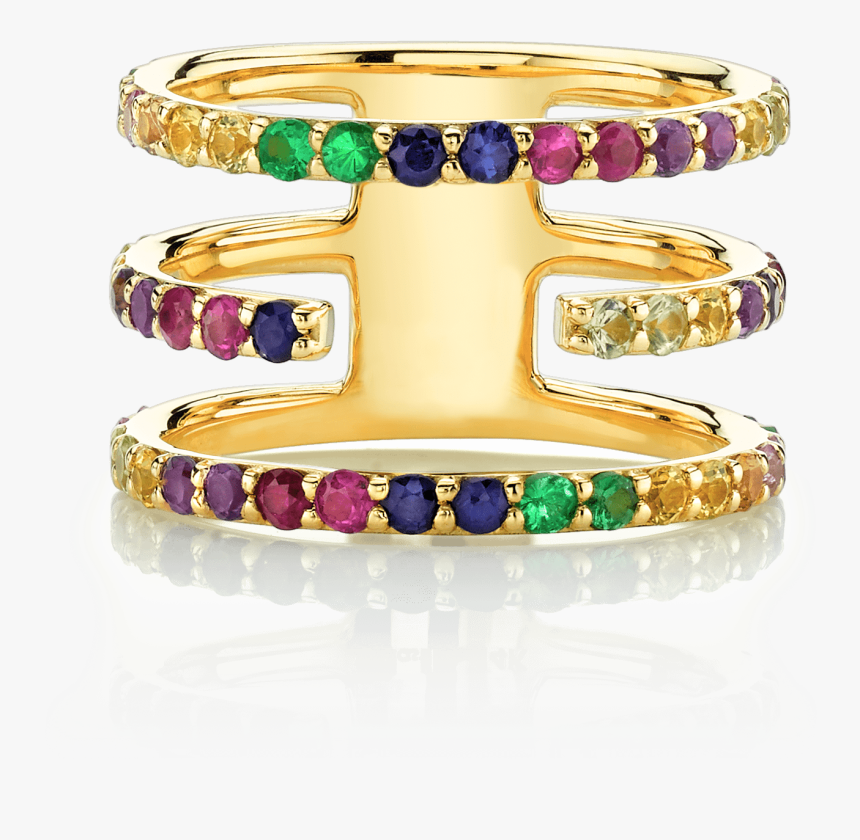 The Last Line Rainbow Split Band Pinky And Midi Ring - Ring, HD Png Download, Free Download