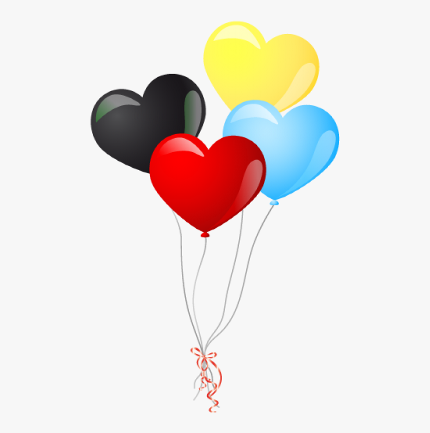 Colorful Heart Balloons Png Image - Colorful Heart Balloon Png, Transparent Png, Free Download
