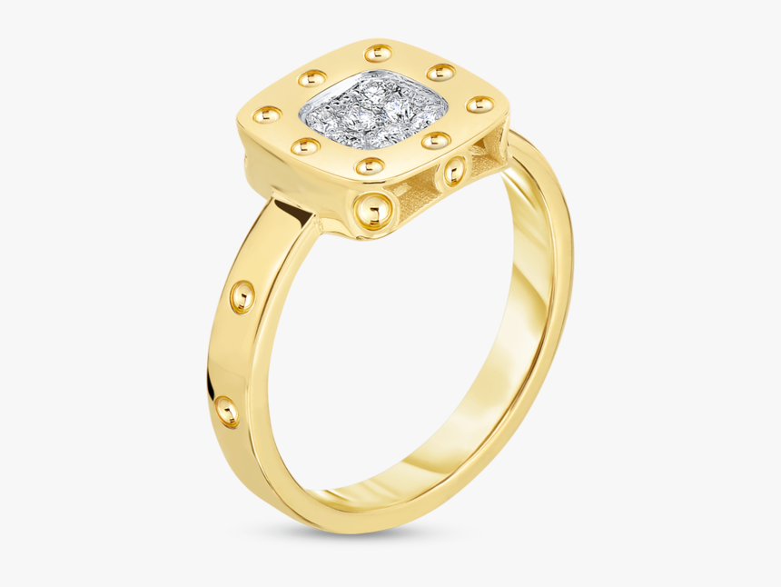 Roberto Coin Pois Moi 18k Yellow Gold And 18k White - Engagement Ring, HD Png Download, Free Download