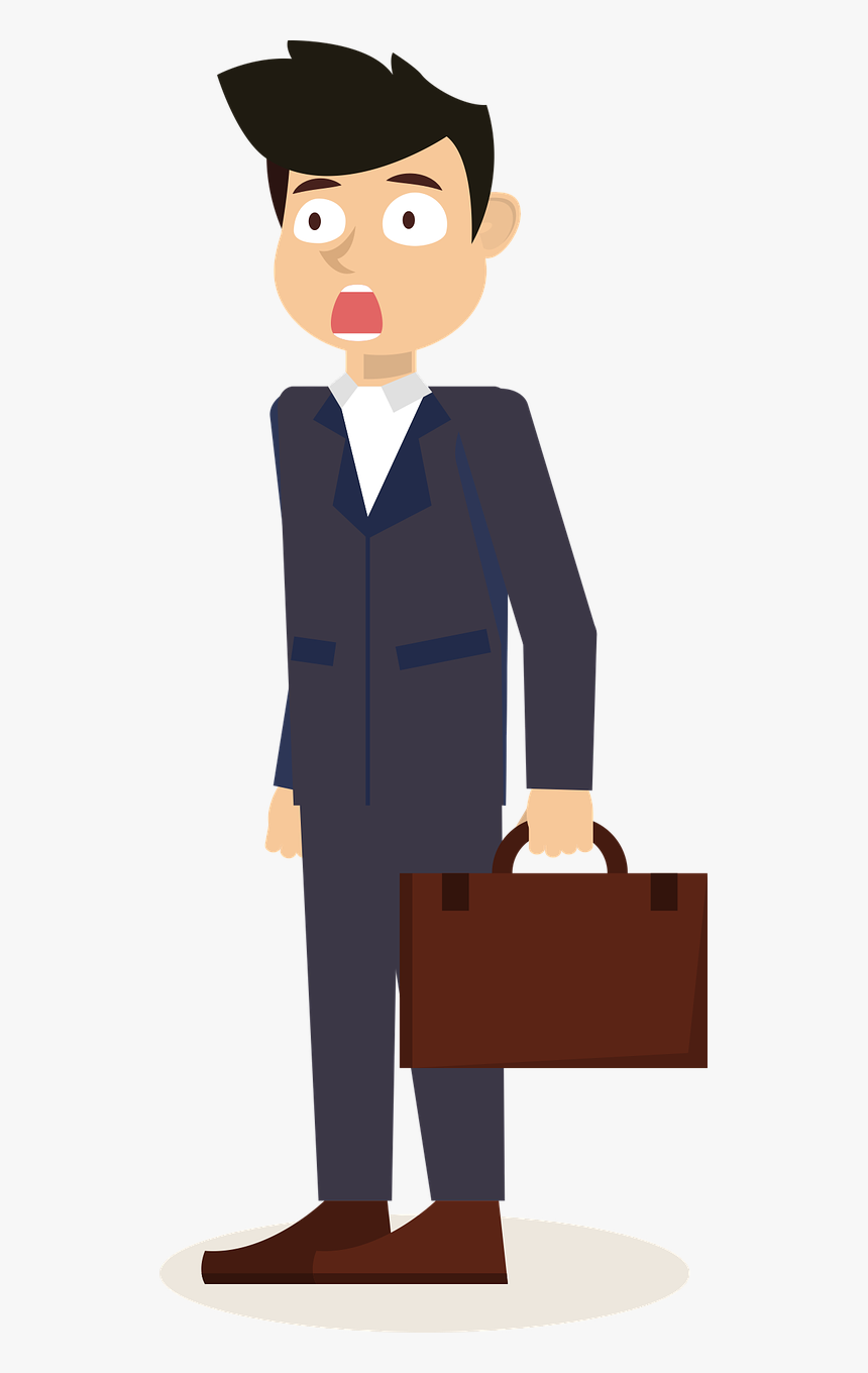 Business Man Clip Art Surprised Free Photo - Office Worker Cartoon Png, Transparent Png, Free Download