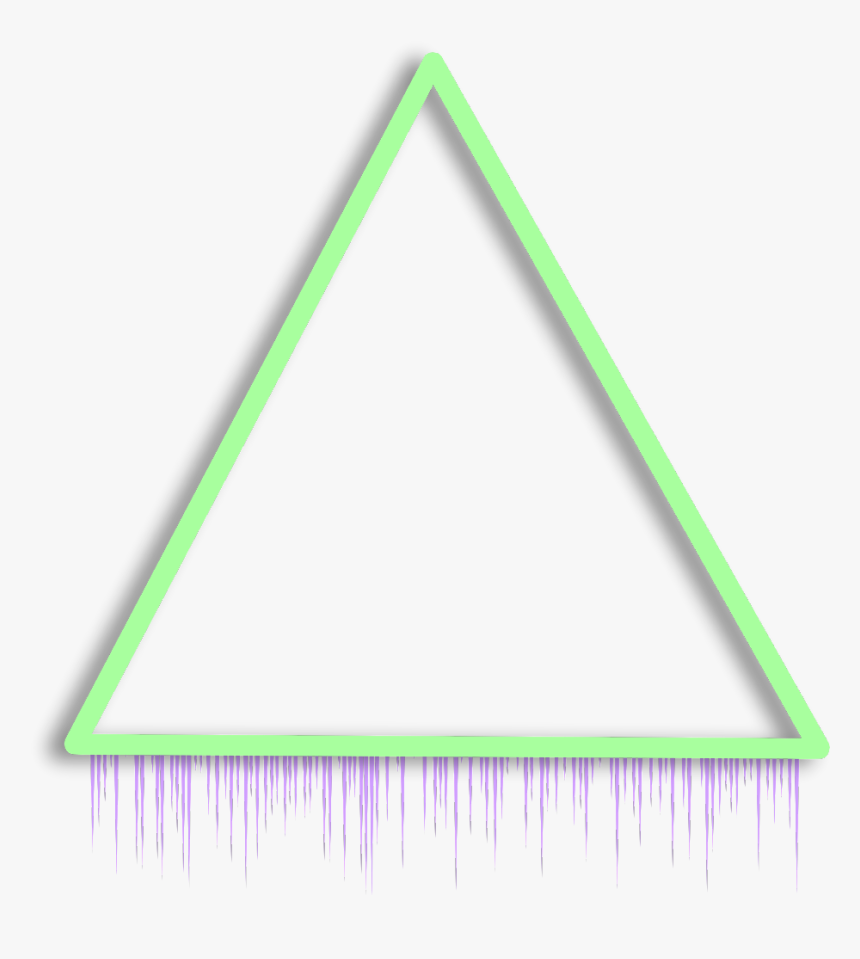 #freetoedit #neon #triangle #green #glow #frame #border - Neon Triangle Frame Png, Transparent Png, Free Download