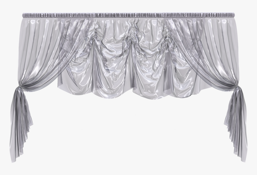 Silver And Transparent Curtain - Silver Window Valance Png, Png Download, Free Download