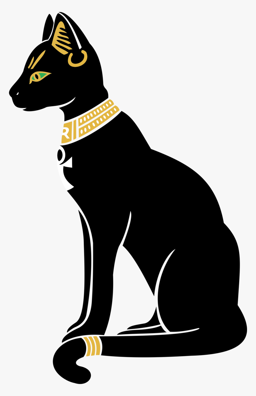 Transparent Black Cat Clipart Png - Drawing Ancient Egyptian Cat, Png Download, Free Download