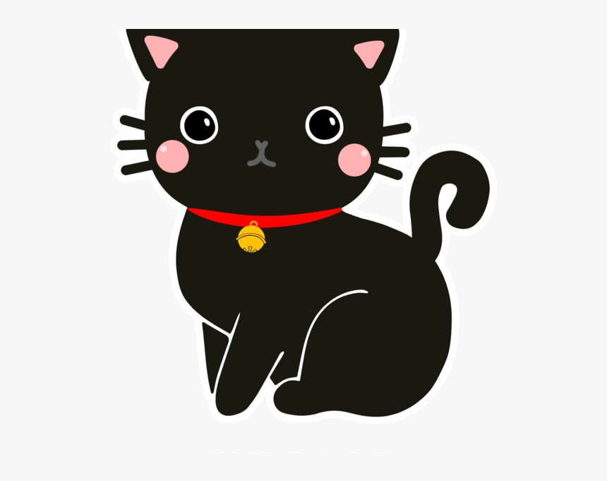 Transparent Clipart Black Cats - Clip Art Kawaii Black Cat, HD Png Download, Free Download