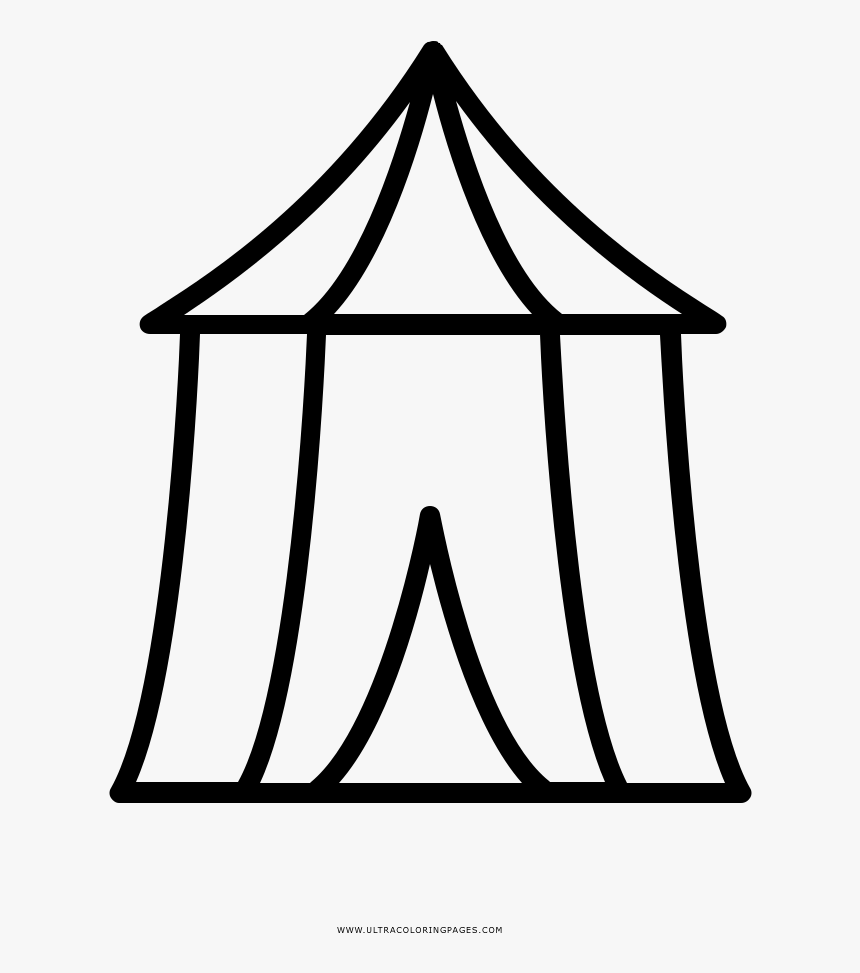 Circus Tent Coloring Page - Circus Clipart Black And White Free, HD Png Download, Free Download