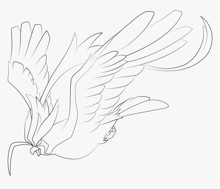 Mega Pidgeot Line-art By Alcadeas1 - Mega Pidgeot Coloring Pages, HD Png Download, Free Download