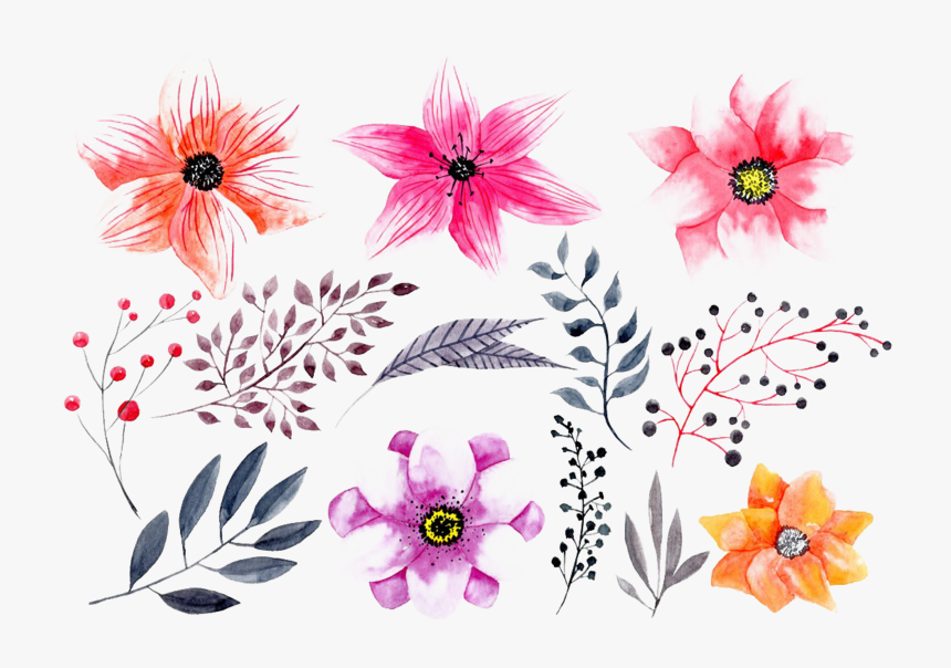Watercolor Flowers Png Hd Photo - Watercolor Png Flower Hd, Transparent Png, Free Download
