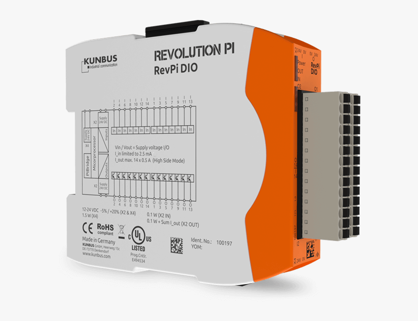 Digital I/o Module Revpi Dio"
 Title="digital I/o Module - Kunbus Dio, HD Png Download, Free Download