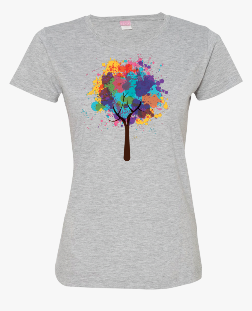 Watercolor Tree Ladies T Shirt - T-shirt, HD Png Download, Free Download