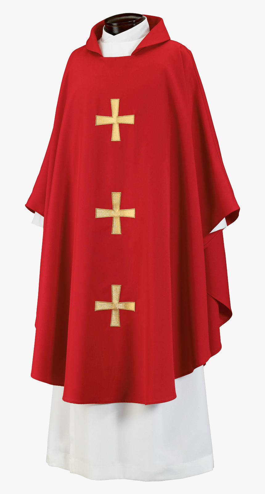 171 Chasuble Red Lancer W/gold Lame Crosses - Cross, HD Png Download, Free Download