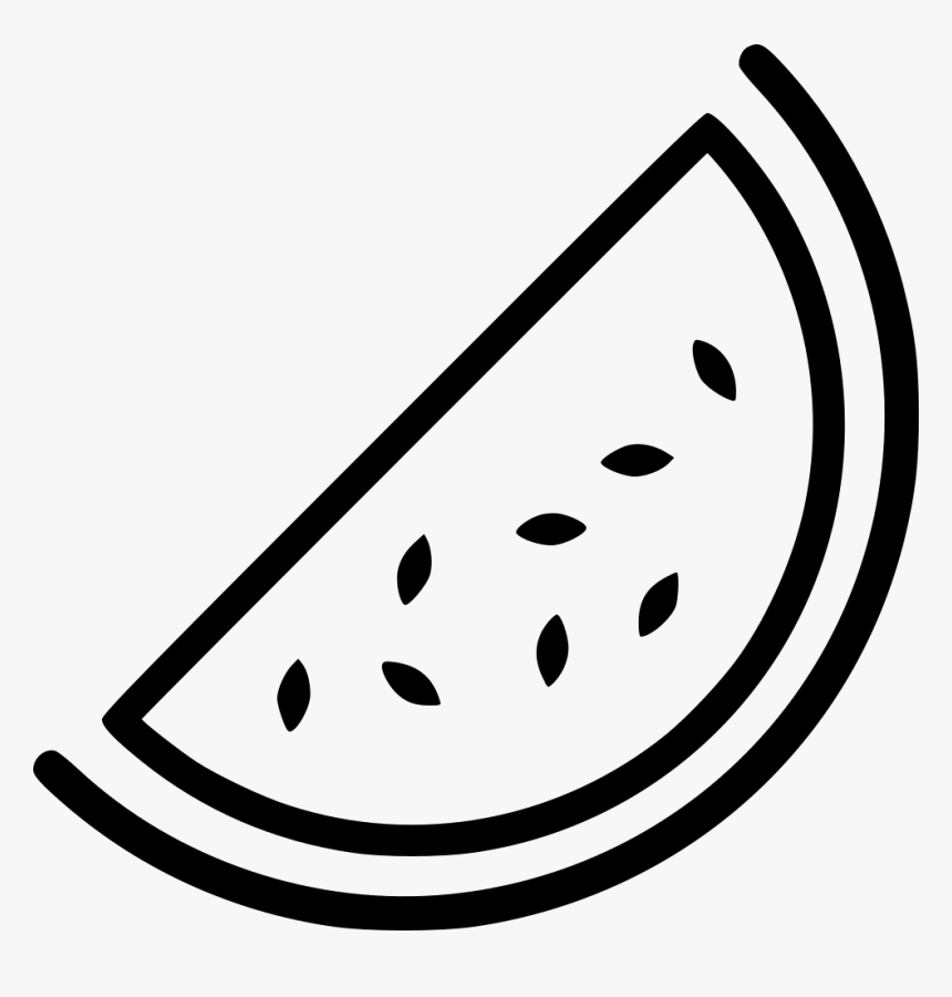 Watermelon Slice - Watermelon Svg Black And White, HD Png Download, Free Download