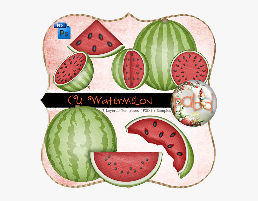 Watermelon Layered Template By Peek A Boo Designs - Template, HD Png Download, Free Download