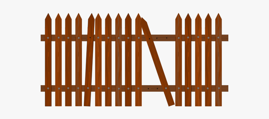 Broken Picket Fence - Fence Clipart Transparent, HD Png Download, Free Download