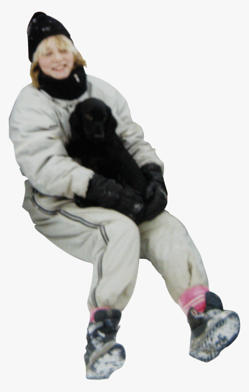 Sitting Dog Png Image - People Sitting In Winter, Transparent Png, Free Download