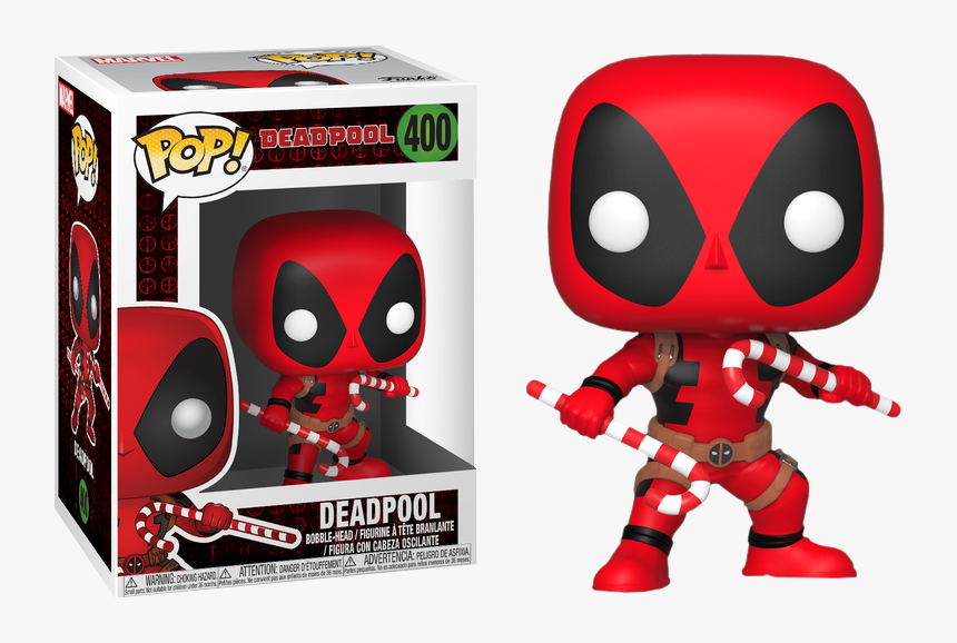 Deadpool With Christmas Candy Canes Pop Vinyl Figure - Deadpool Funko Pop Marvel, HD Png Download, Free Download