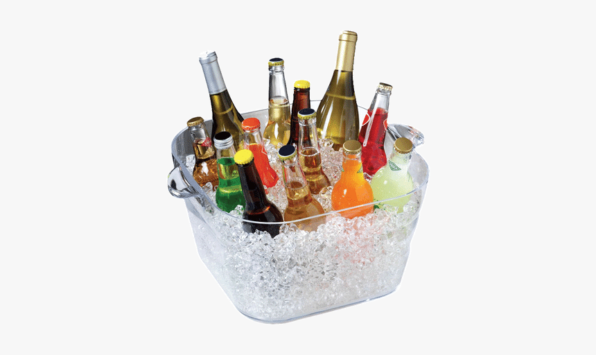 Clear Square Party Tub - Beer And Soft Drink, HD Png Download, Free Download