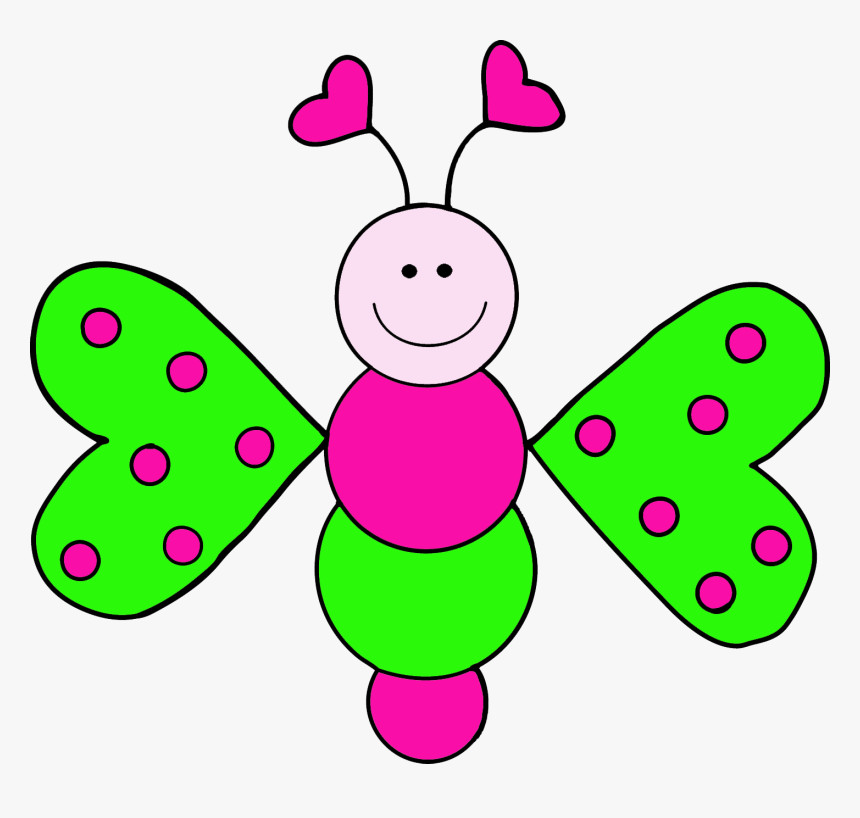 Half Green Half Pink Butterfly Clipart - Butterfly Clipart For Kids, HD Png Download, Free Download