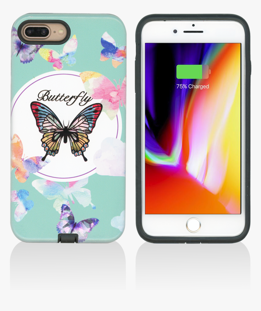 Iphone 8 /7 /6 Mm Fancy Design Case Pink Butterfly, HD Png Download, Free Download