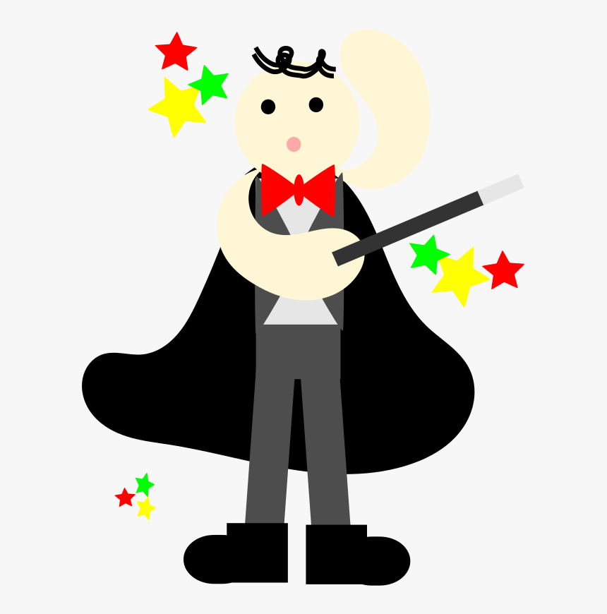 Cute Magician In A Black Cape With A Stick - Cute Magicians Png, Transparent Png, Free Download