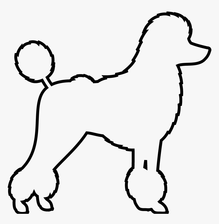 Poodle Rubber Stamp Outline - Poodle Drawing, HD Png Download, Free Download