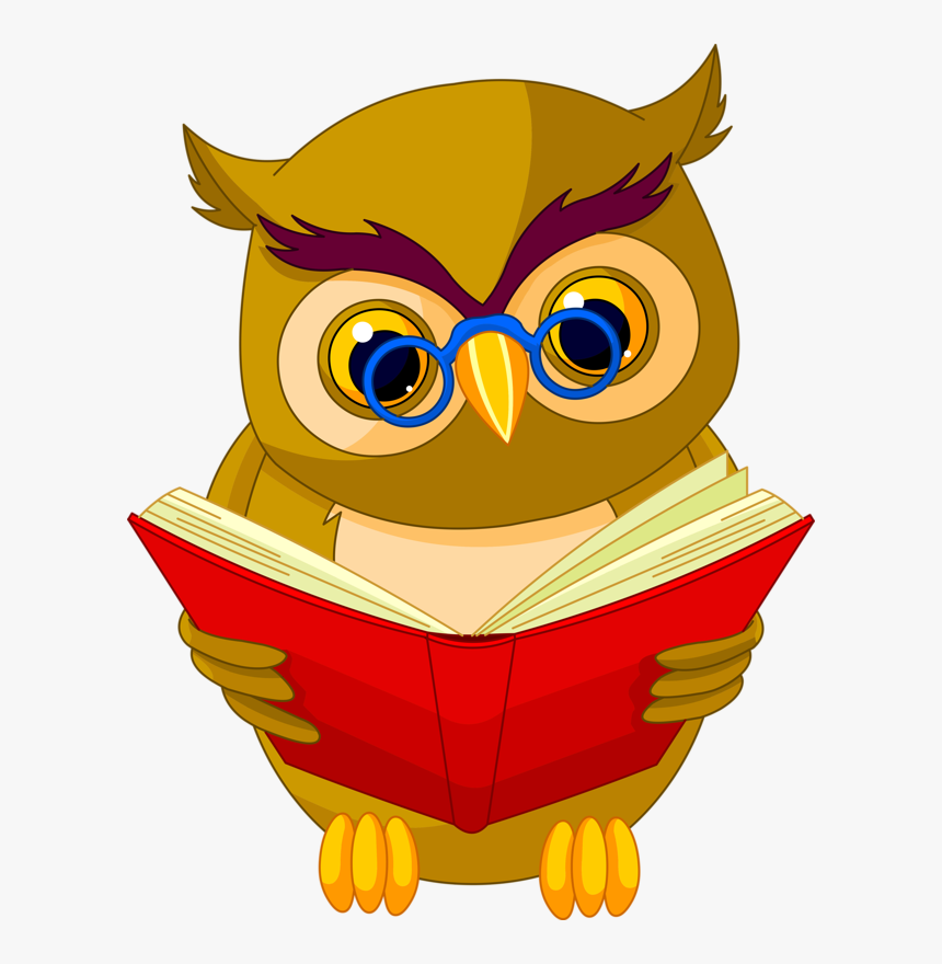 Owls Clipart Reading - Owl Reading, HD Png Download, Free Download