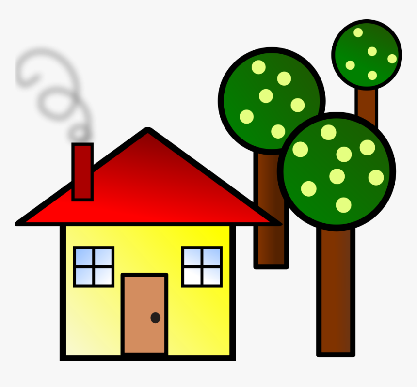 House With Trees Svg Clip Arts - House Clip Art, HD Png Download, Free Download