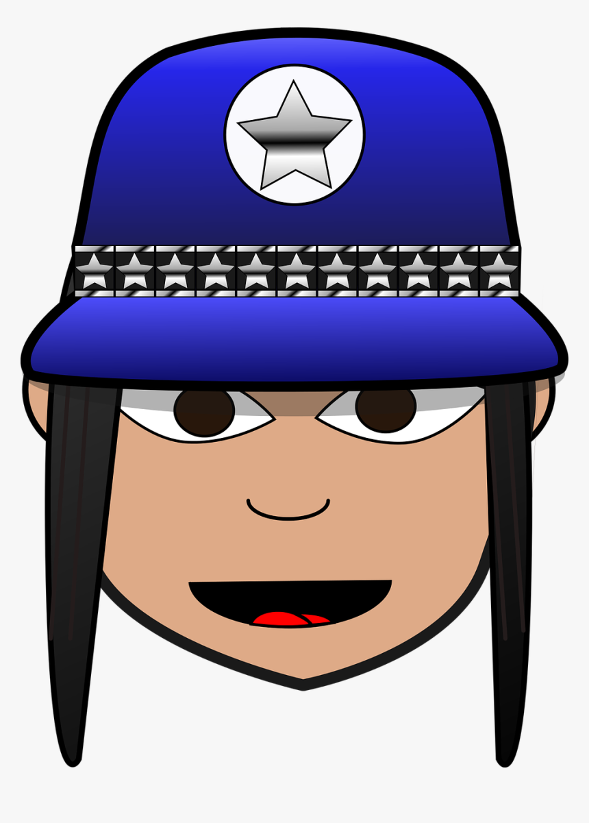 Cartoon Policewoman Face Clipart, HD Png Download, Free Download