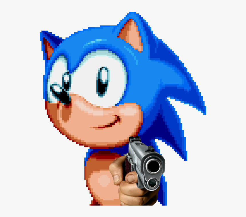 High Quality Sonic With A Gun Blank Meme Template Sonic With A Gun Meme Hd Png Download Kindpng