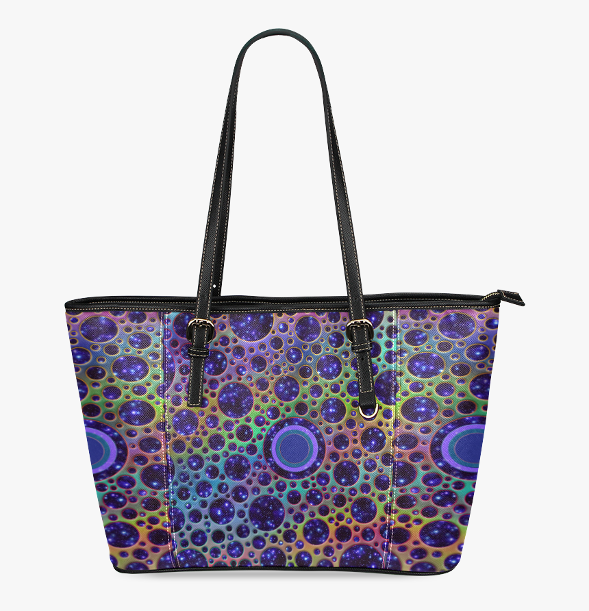 Universe Dots Grid Colored Pattern Leather Tote Bag/small - Tote Bag, HD Png Download, Free Download
