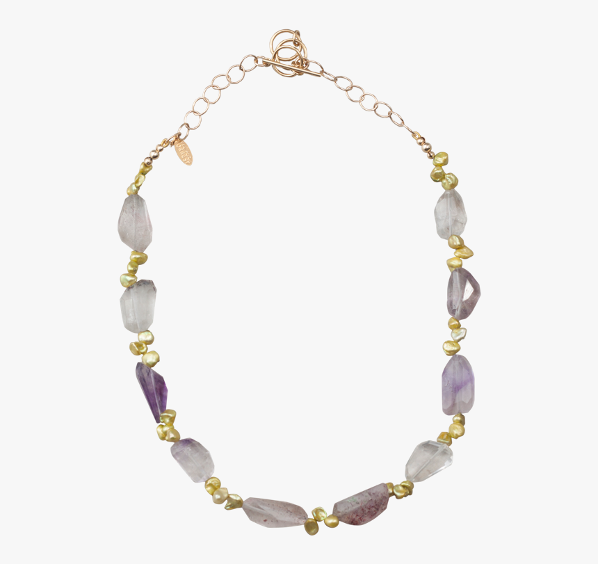 Green Pearl And Amethyst Necklace"
 Class="lazyload - Necklace, HD Png Download, Free Download