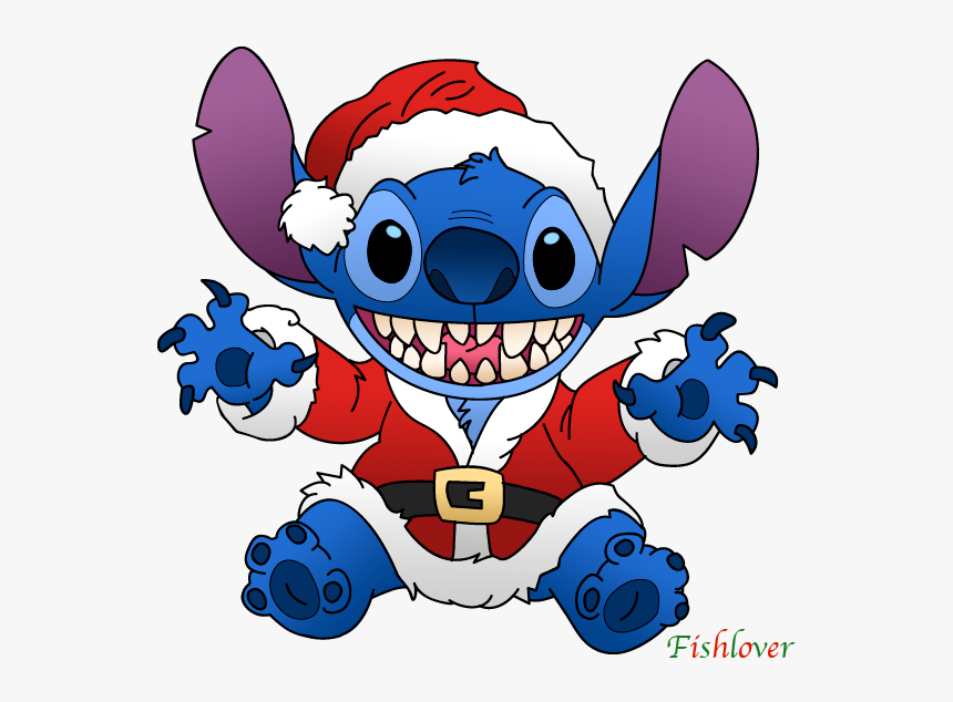 Santa Stitch By Fishlover - Christmas Lilo And Stitch, HD Png Download, Free Download