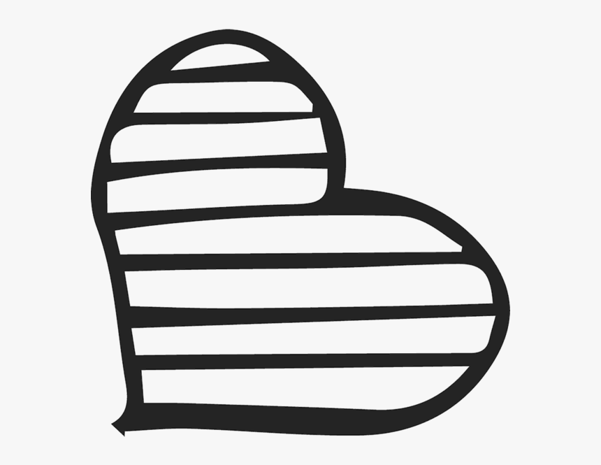 Black And White Striped Heart, HD Png Download, Free Download