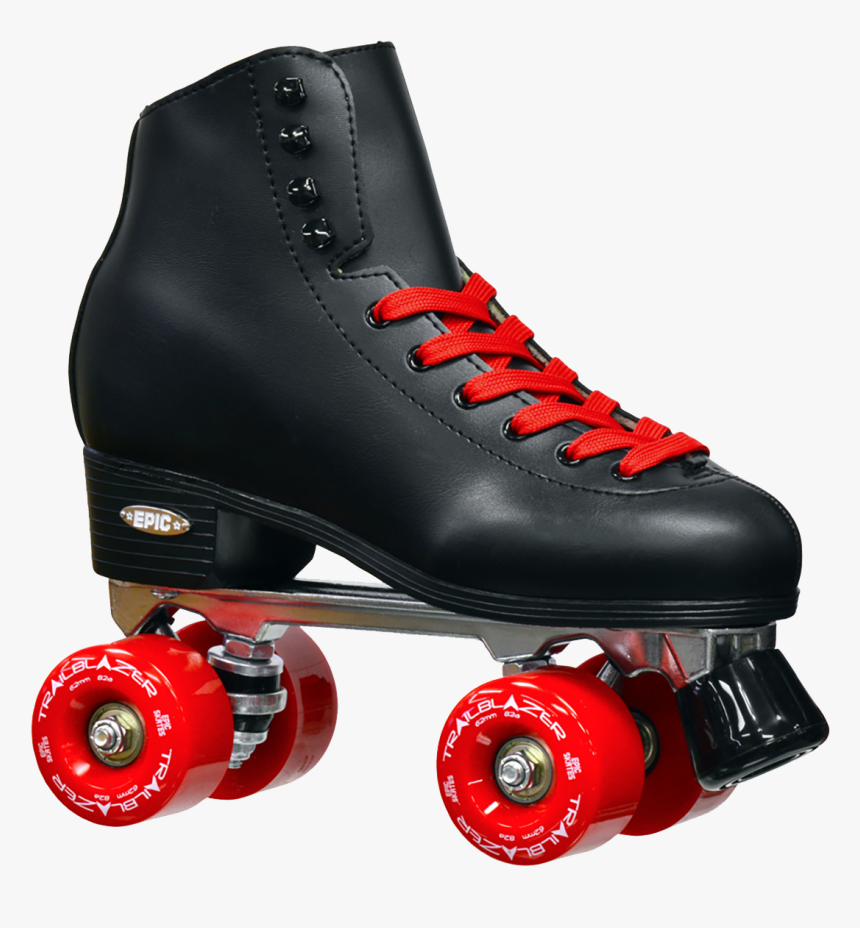 Epic Classic Black And Red Quad Roller Skates - Roller Skates Png, Transparent Png, Free Download