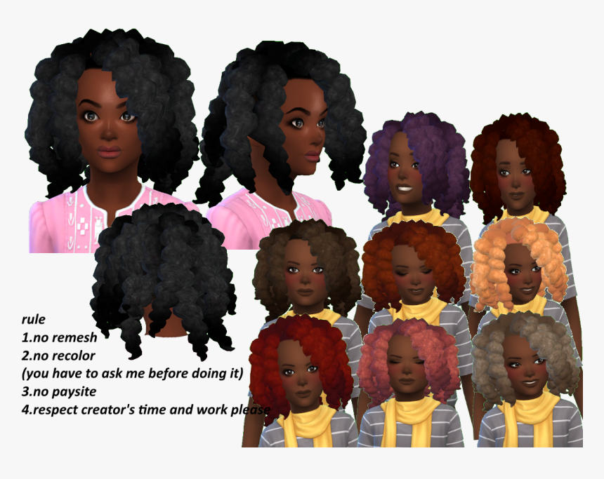 Sims 4 Child Afro Hair, HD Png Download - kindpng