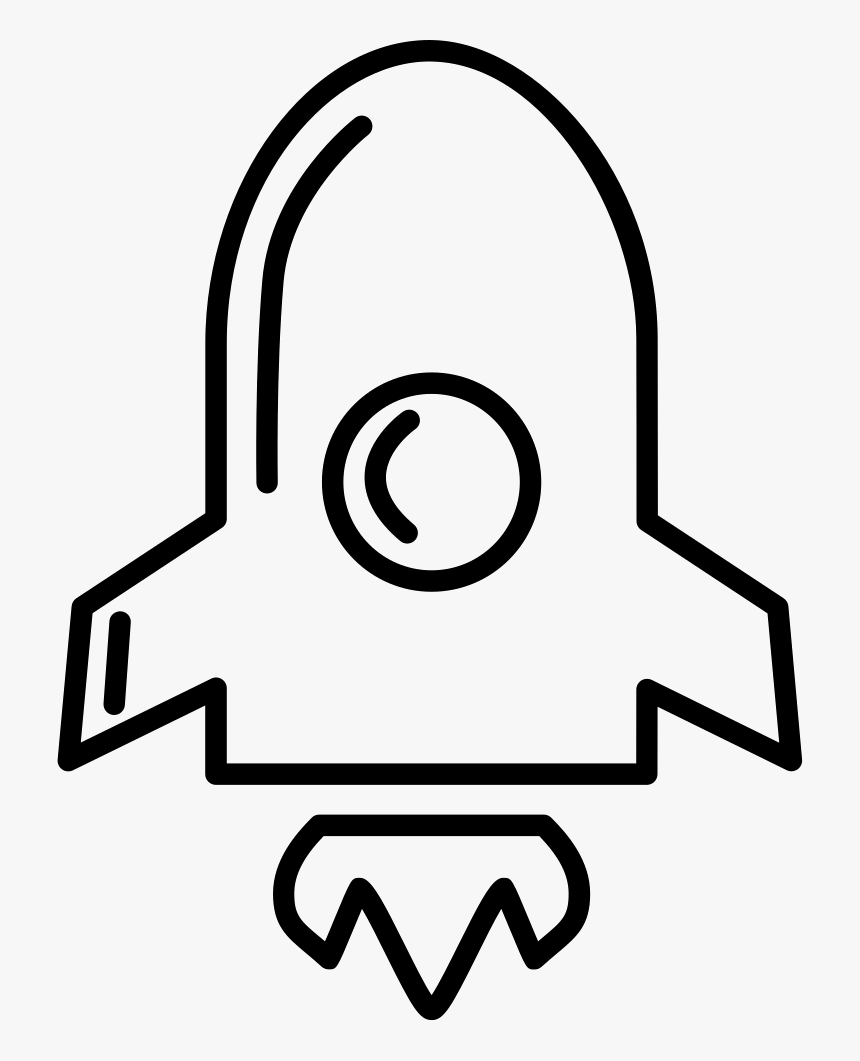 Rocket Space Ship Outline - Rocket White Png Outline, Transparent Png, Free Download