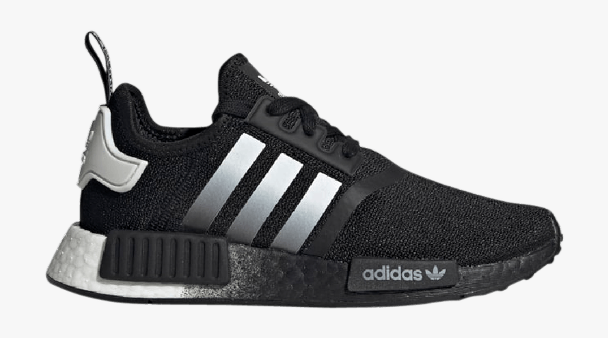 nmd r1 black silver