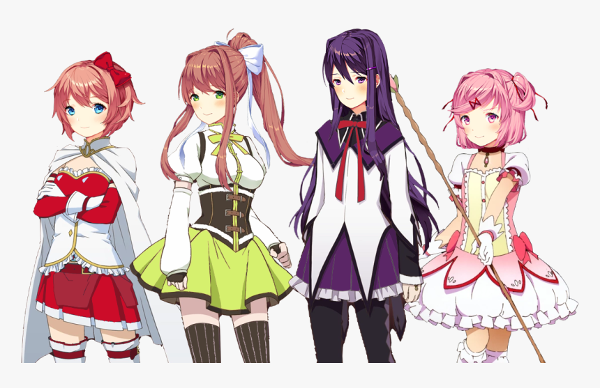 Doki Doki Magica Quartet - Doki Doki Literature Club Madoka, HD Png Download, Free Download