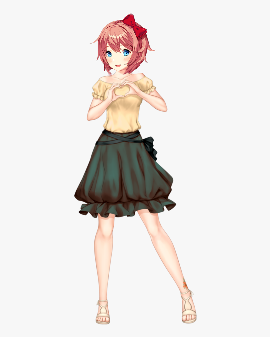 #sayori #ddlc #dokidokiliteratureclub #sayoriddlc #sayonara - Short Hair Cut Hair Girl Anime, HD Png Download, Free Download