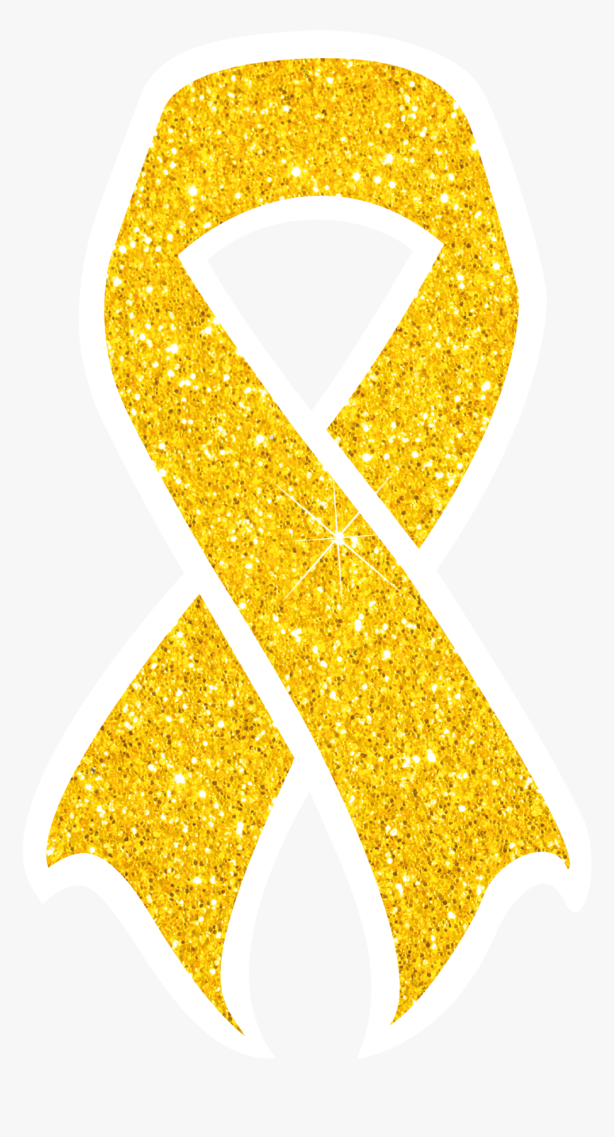 Ccam Gold Ribbon - Glitter Childhood Cancer Ribbon, HD Png Download, Free Download