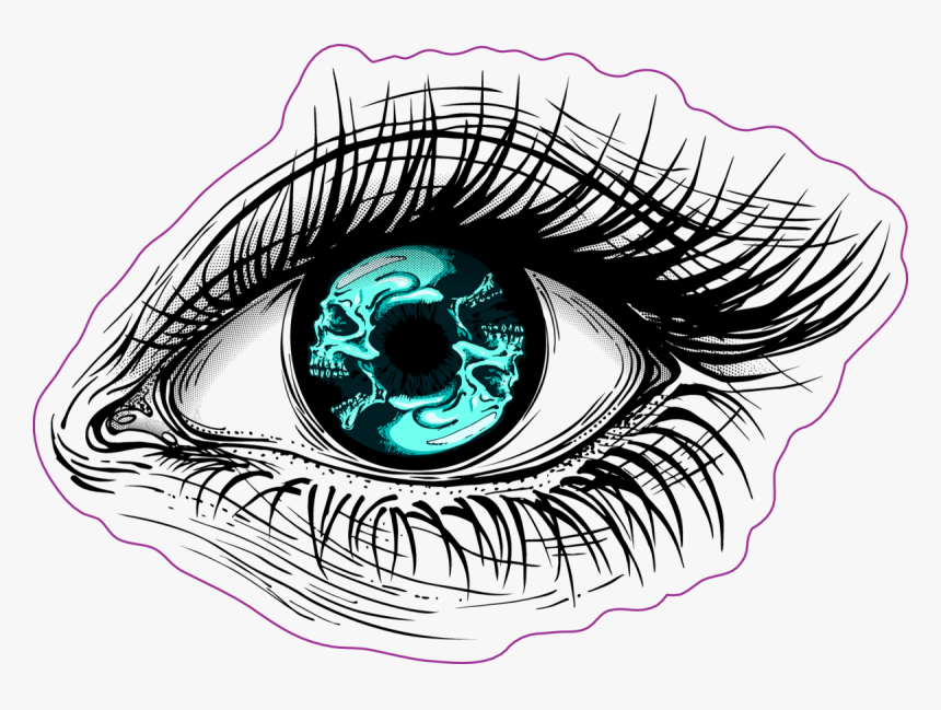 Human Eye With Blue Skull Iris Sticker - We Only See 1 Of The Electromagnetic Spectrum, HD Png Download, Free Download