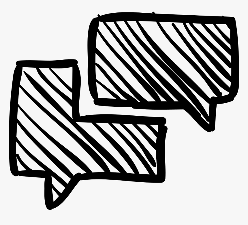 Chat Speech Bubbles Sketch - Chat Sketch Icon Png, Transparent Png, Free Download