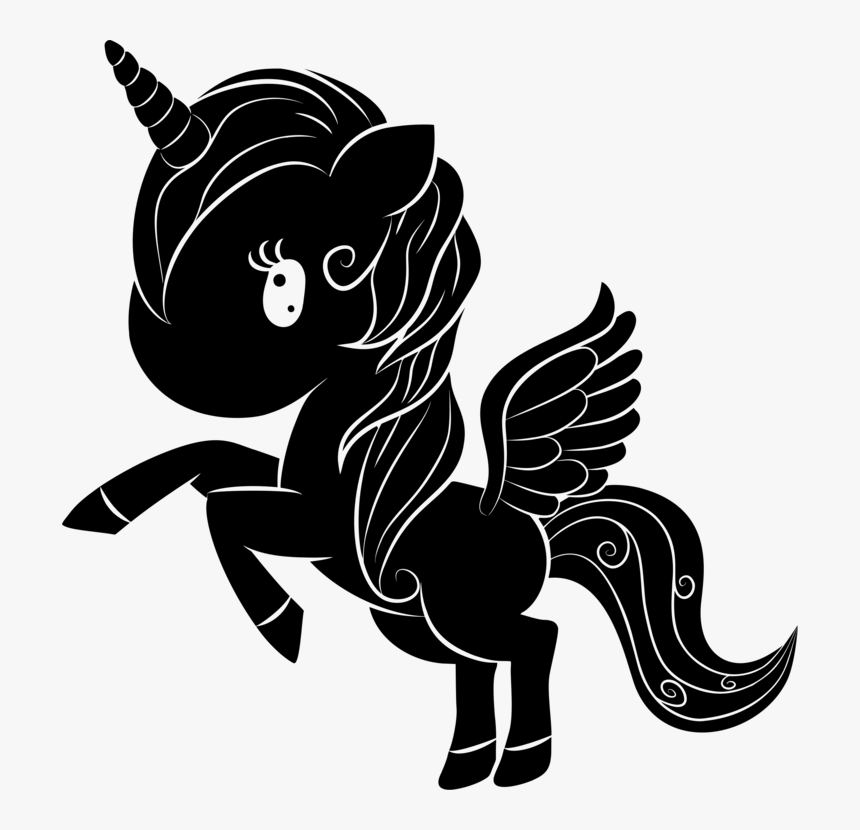 Horse,pony,livestock - Half Unicorn Silhouette Clipart, HD Png Download, Free Download