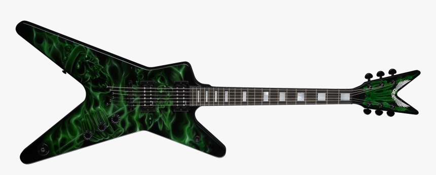 Usa Ml Airbrush Green Skulls & Flames - Dimebag Darrell Guitar Camo, HD Png Download, Free Download